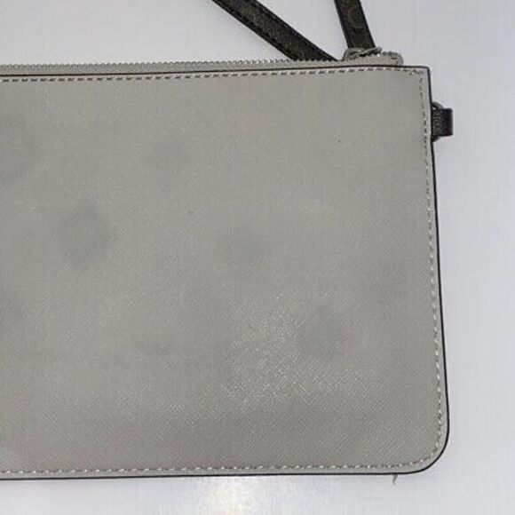 Guess Los Angeles Women's Gray Black Monogram Trim Slim Wristlet - Picture 5 of 9